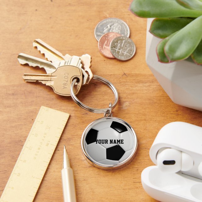 Soccer Ball Football Personalized Keychain (Desk)