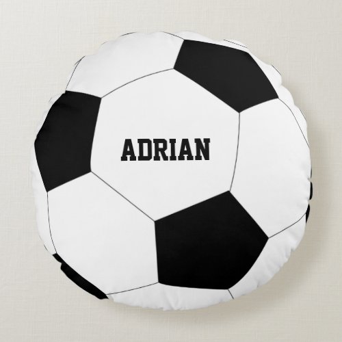 Soccer Ball Football Personalized   Round Pillow