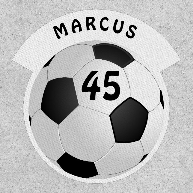 Soccer Ball Football Player Name Number Patch (Front)