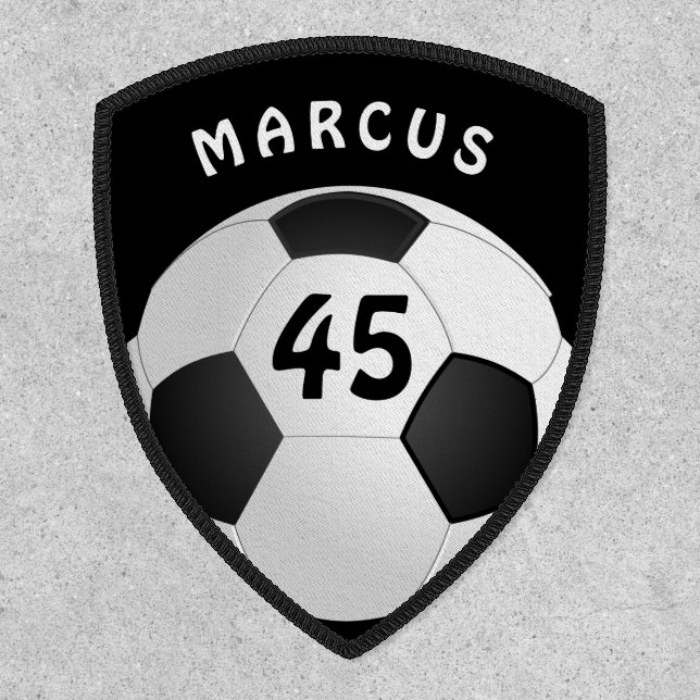 Soccer Ball Football Player Name Number Patch (Front)