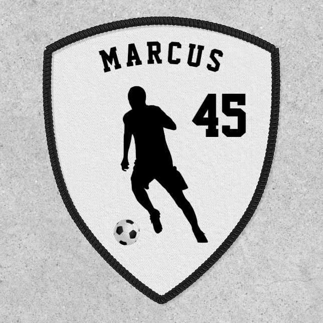 Soccer Ball Football Player Name Number Patch (Front)