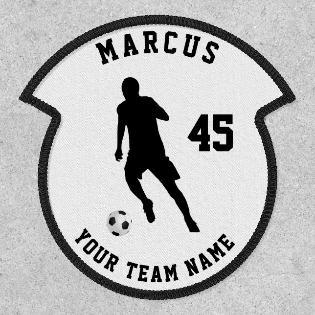 Soccer Ball Football Player Team Name Number Patch (Front)