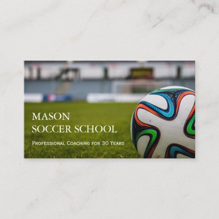 Soccer Ball - Football School Coach Business Card