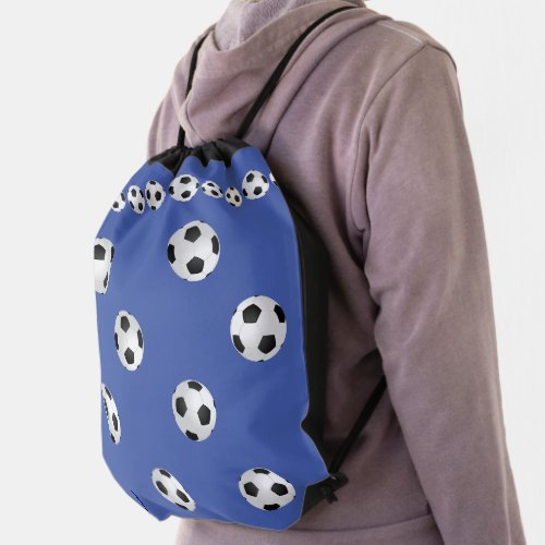 Soccer Ball Football Soccer Blue Pattern Kids Drawstring Bag - Soccer Ball Football Soccer Blue Pattern Kids Drawstring bag