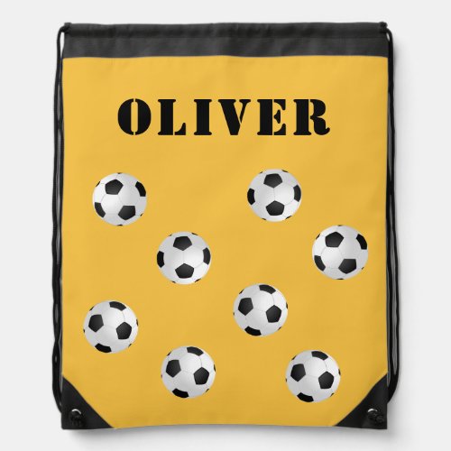 Soccer Ball Football Soccer Yellow Pattern Kids Drawstring Bag - Soccer Ball Football Soccer Yellow Pattern Kids Drawstring bag. Add your name. 