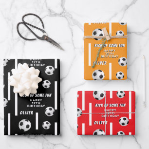 Soccer Ball Football Sports Kids Birthday Party Wrapping Paper Sheets