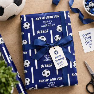 Soccer Ball Football Sports Kids Birthday Party Wrapping Paper Sheets