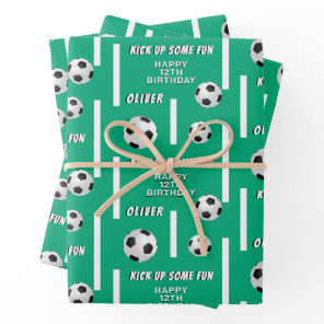Soccer Ball Football Sports Kids Birthday Party Wrapping Paper Sheets