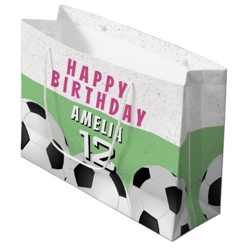 Soccer Ball Football Sports Kids Happy Birthday Large Gift Bag