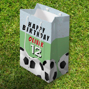 Soccer Ball Football Sports Kids Happy Birthday Medium Gift Bag