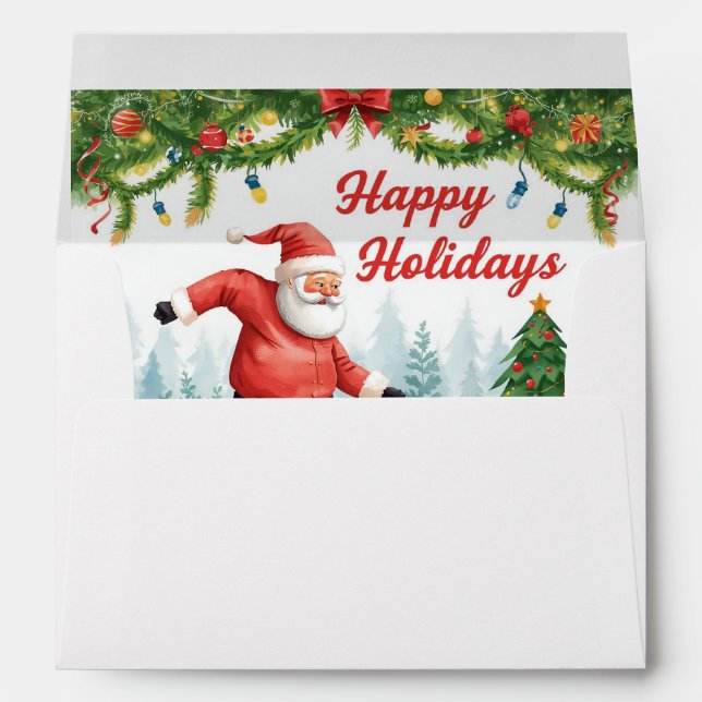 Soccer Ball for Christmas with Santa Claus  Envelope (Back (Bottom))