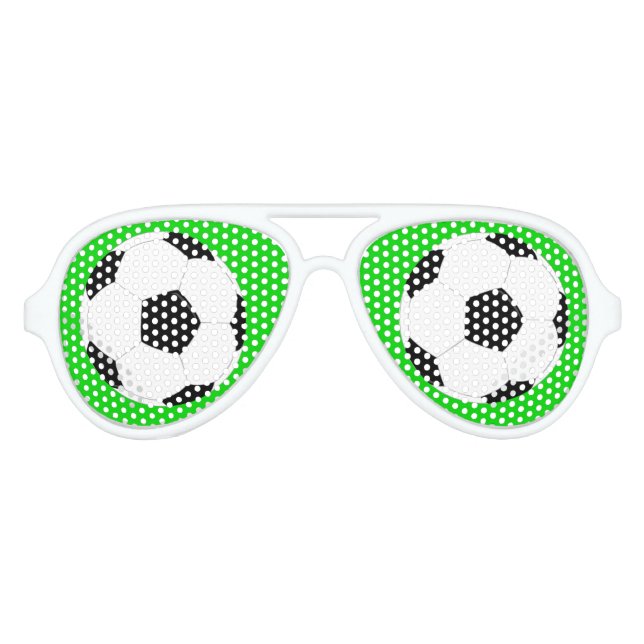 Soccer Ball Fun Football Player Party Aviator Sunglasses (Front)