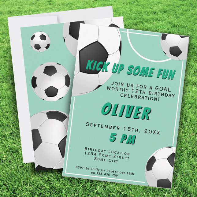 Soccer Ball Fun Sports Kids Birthday Invitation (Creator Uploaded)