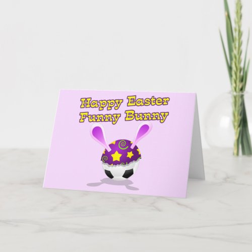 Soccer Ball Funny Bunny Easter Card