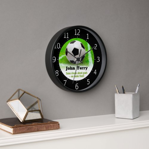 Soccer Ball  Funny Slogan Clock