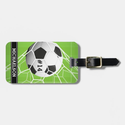 Soccer Ball GOAL Luggage Tag Zazzle