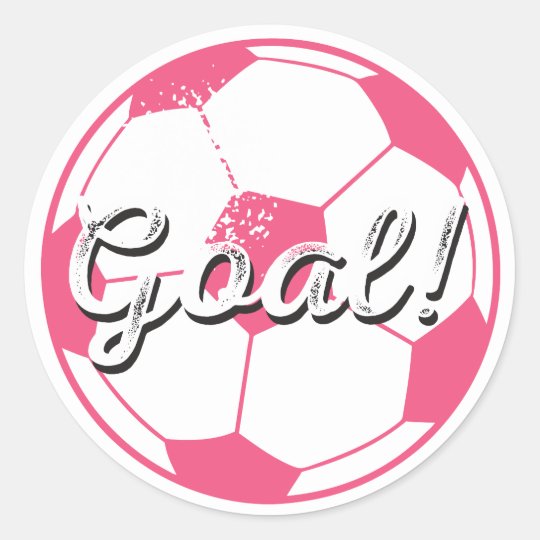 Soccer Ball Goal Stickers - Pink | Zazzle.com