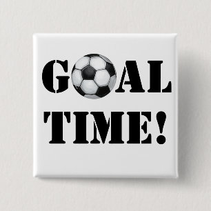 Soccer Ball, Goal Time! Pinback Button