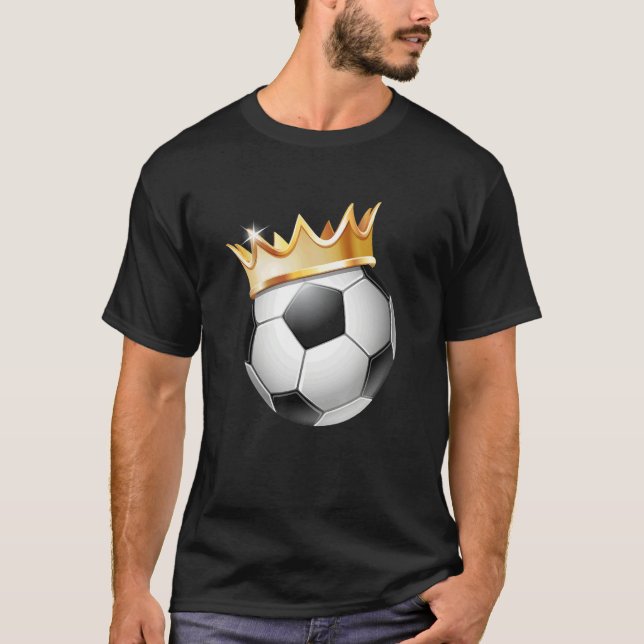 Soccer Ball Gold Crown For Women Teen Girls Mom Yo T-Shirt (Front)