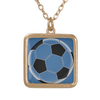 soccer ball gold plated necklace