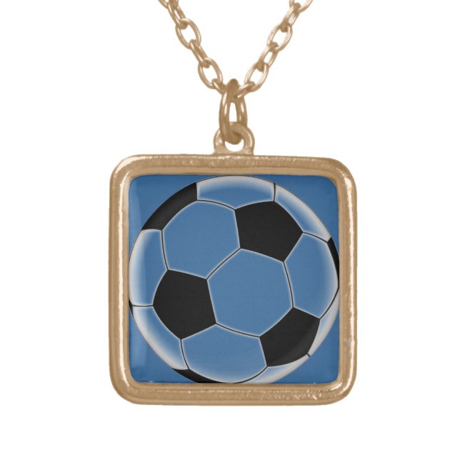 soccer ball gold plated necklace (Front)