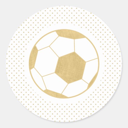 Soccer Ball Gold White  Classic Round Sticker