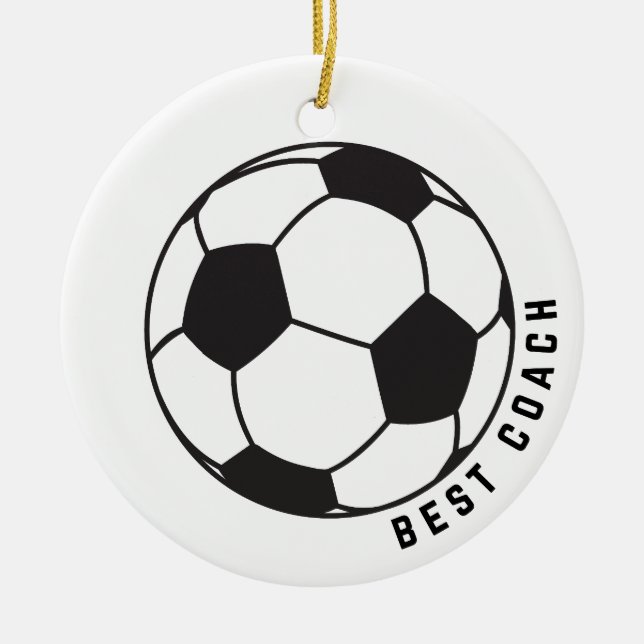 Soccer Ball Graphic Coach Gift Ceramic Ornament (Front)