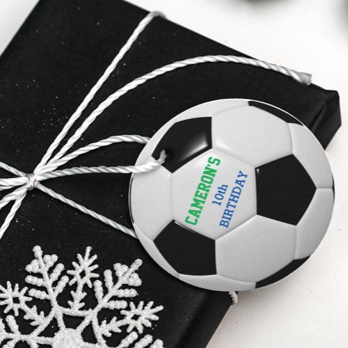 Soccer Ball Green and Blue Favor Tags