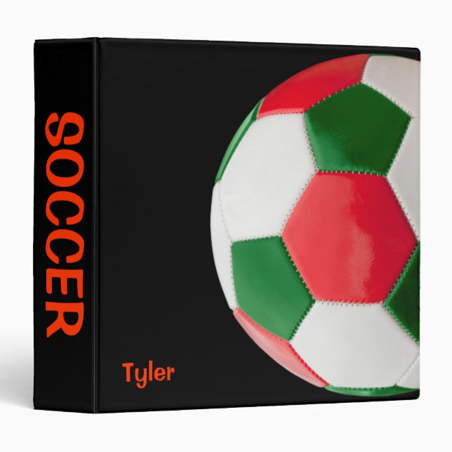 Soccer Ball Green and Red Binder (Front/Spine)