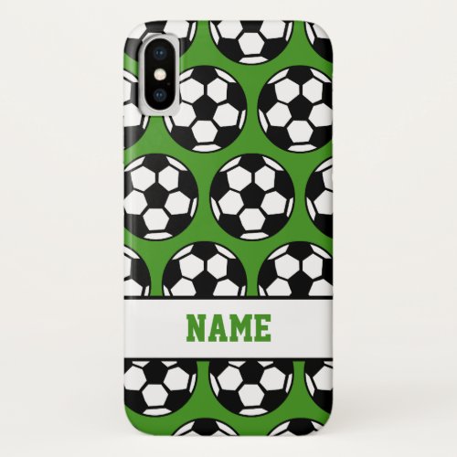 Soccer Ball Green Sports Pattern iPhone X Case