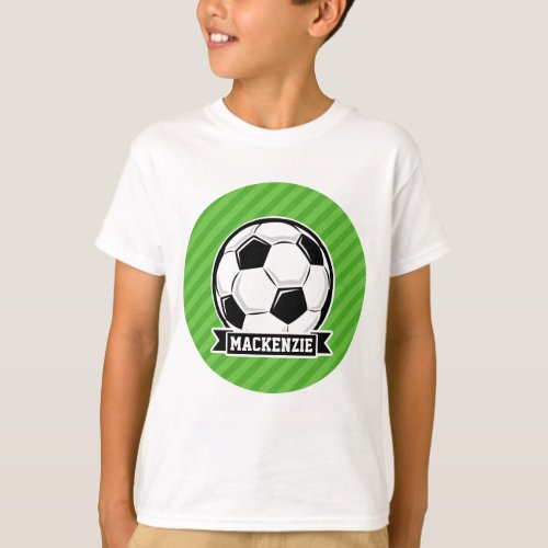 Soccer Ball Green Stripes T_Shirt