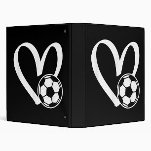Soccer Ball Heart 3 Ring Binder