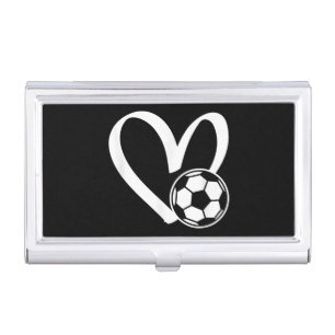 Soccer Ball Heart Business Card Case
