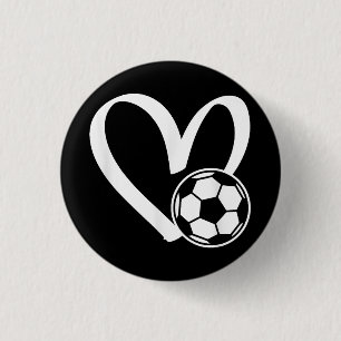 Soccer Ball Heart Button