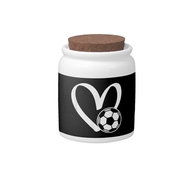 Soccer Ball Heart Candy Jar (Front)