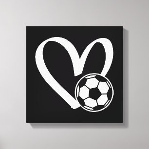 Soccer Ball Heart Canvas Print