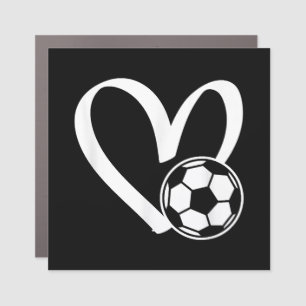 Soccer Ball Heart Car Magnet
