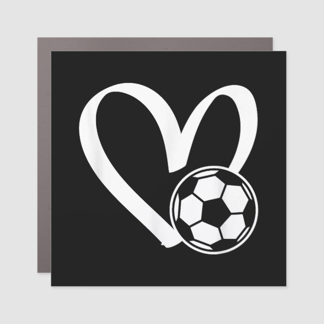 Soccer Ball Heart Car Magnet (Front)