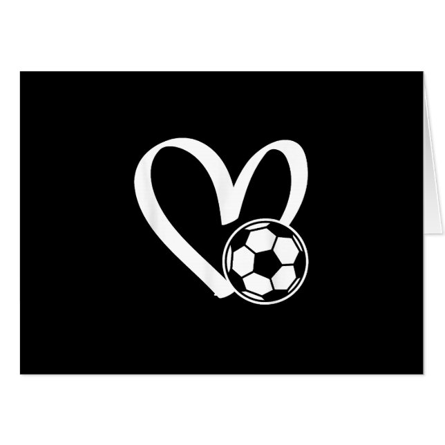 Soccer Ball Heart Card (Front Horizontal)