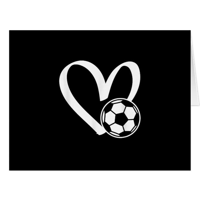 Soccer Ball Heart Cards (Front Horizontal)