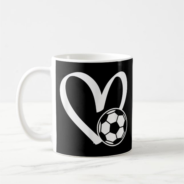 Soccer Ball Heart Coffee Mug (Left)