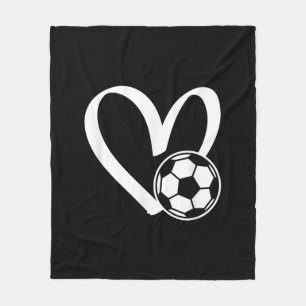 Soccer Ball Heart Fleece Blanket