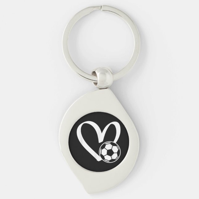 Soccer Ball Heart Keychain (Front)
