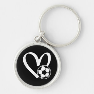 Soccer Ball Heart Keychain