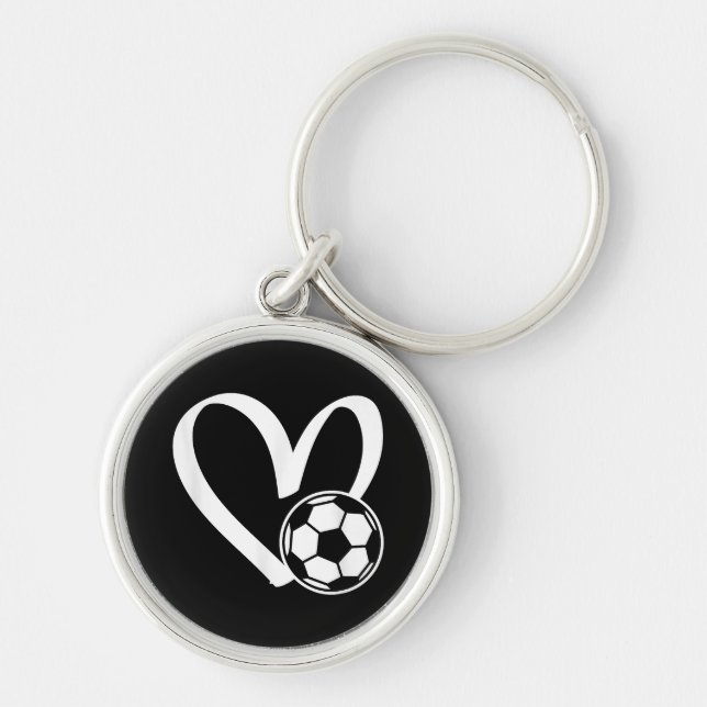 Soccer Ball Heart Keychain (Front)