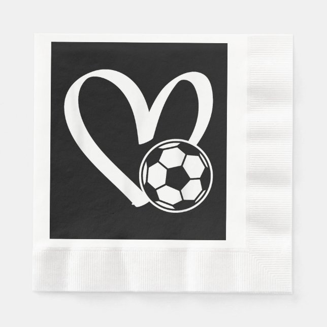 Soccer Ball Heart Napkins (Front)