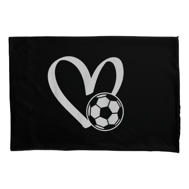Soccer Ball Heart Pillow Case (Front)