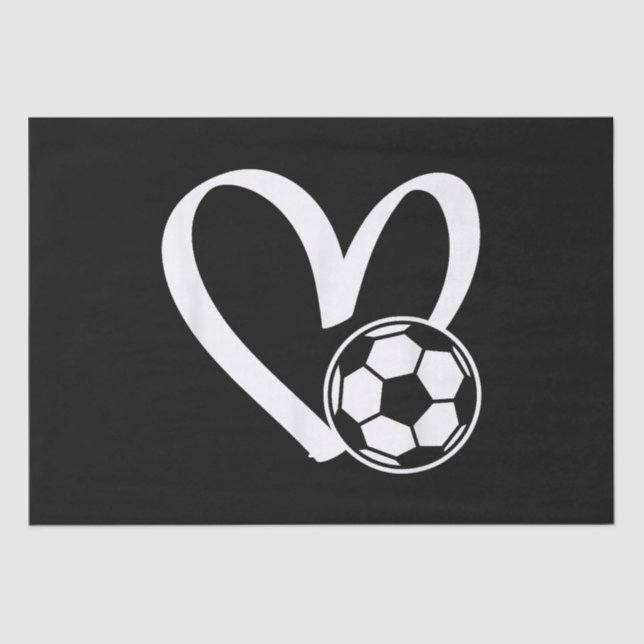 Soccer Ball Heart Tissue Paper (Front)