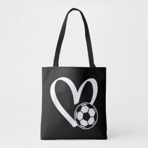 Soccer Ball Heart Tote Bag