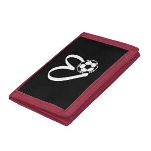 Soccer Ball Heart Trifold Wallet